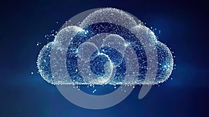 Abstract Cloud Computing Network: Digital Data Connectivity Visualization