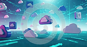 abstract cloud computing network visualization