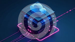 Abstract Cloud Computing Server Stack Isometric