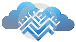 Abstract Cloud Computing Technology Network Data Flow Vector Graphic