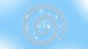 Abstract cloud connection security digital technology concept background