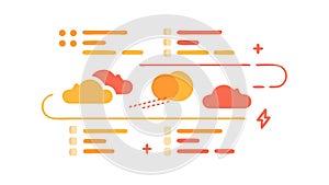 Abstract Cloud and Data Connection Infographic, vector design Generative AI