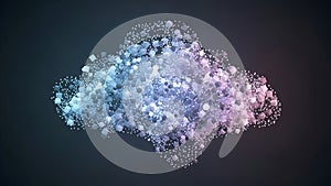 Abstract Cloud Formation - Digital Render of Connected Spheres, Gradient Lighting