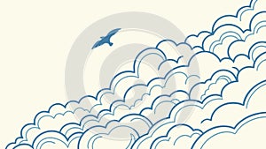 Abstract Cloud Formation, Dynamic Sky Background, Weather Element, vector design Generative AI