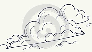 Abstract cloud formation, minimalist weather element, vector design Generative AI