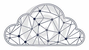 Abstract cloud with geometric lines, modern tech or data concept. vector design Generative AI