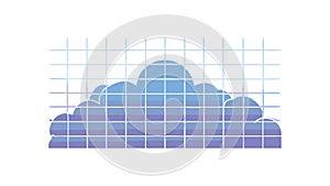 Abstract Cloud Icon for Data Storage and Computing, vector design Generative AI