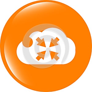 Abstract cloud icon. full screen upload button. Load symbol. Round button