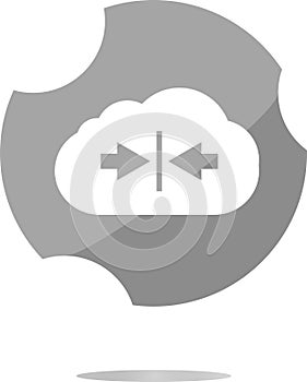 Abstract cloud icon. Upload button. Load symbol. Round button
