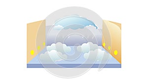 Abstract Cloud Interior Virtual Space, vector design Generative AI