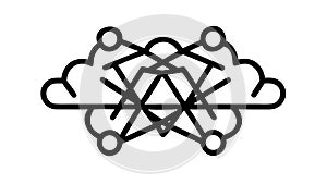 Abstract Cloud Network Connection Icon Design, vector design Generative AI
