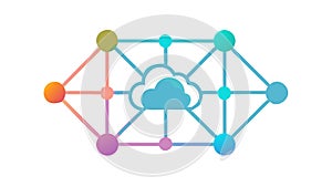 Abstract cloud network vector, dynamic data communication design. vector design Generative AI