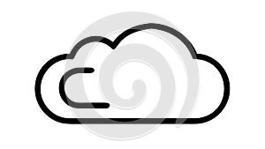 Abstract Cloud Outline Icon, Weather Sky, Data Storage Computing, vector design Generative AI