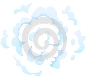 Abstract cloud pattern featuring soft, swirling blue shapes on a white background. The design evokes a sense of tranquility and