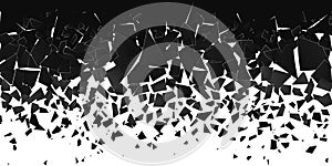 Abstract cloud of pieces and fragments after explosion. Shatter and destruction effect. Demolition surface. Vector illustration photo