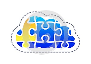 Abstract cloud technology in the future background, vector illustration