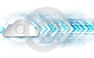Abstract cloud technology super speed in the future background, vector illustration