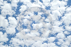 Abstract clouds sky background with illusionary sphere