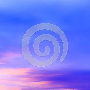 Abstract cloudscape of sunset blue sky background and clouds in