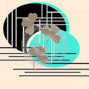 Abstract clovers illustration geometrical shapes