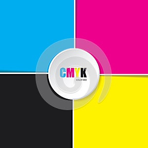 Abstract cmyk background with white stripes