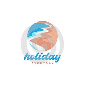 Abstract Coast beach day holiday logo design vector graphic symbol icon illustration creative idea