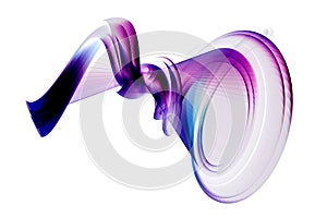 An abstract cochlea shape in purple colors - a 3d image