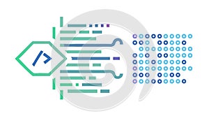 Abstract Code and Data Interface, Programming and Development Concept, vector design Generative AI