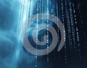 Abstract code stream background, binary flow