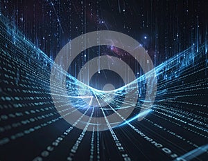 Abstract code stream background, binary flow