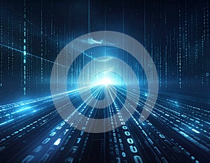 Abstract code stream background, binary flow