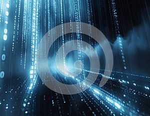 Abstract code stream background, binary flow