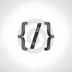 Abstract Code Symbol - Braces and Slash