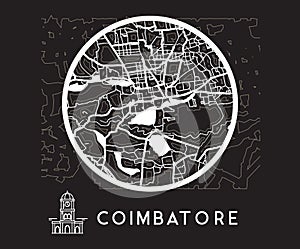 Abstract Coimbatore City Map - Illustration