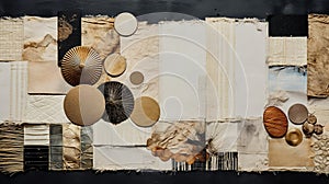 Abstract Collage: Intricate Layers of Shapes, Textures, and Nature