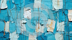 Abstract Collage: Ripped Cashmere And Turquoise Sticky Notes