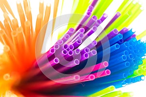 Abstract: Collection of Brightly Colored Plastic Straws