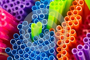 Abstract: Collection of Brightly Colored Plastic Straws