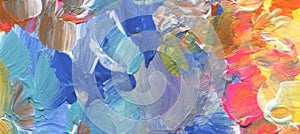 Abstract color acrylic brush strokes paint texture background