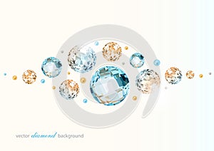 Abstract color background with diamonds and pearls