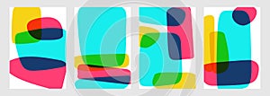 Abstract color backgrounds. Set of bright color geometric shapes. Hand drawn creative elements for graphic design.