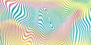 Abstract color blend background, holographic iridescent liquid stripes pattern. Vector fluid color gradient splash