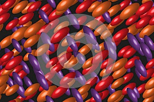 Abstract Color Capsules Seamless 3D Pattern Background