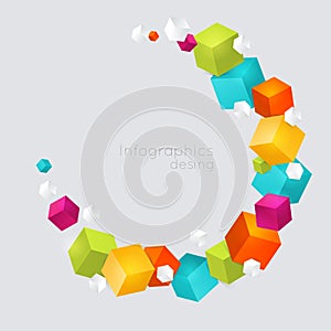 Abstract color cubes