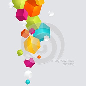 Abstract color cubes