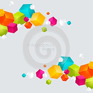 Abstract color cubes