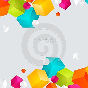 Abstract color cubes