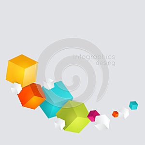 Abstract color cubes.