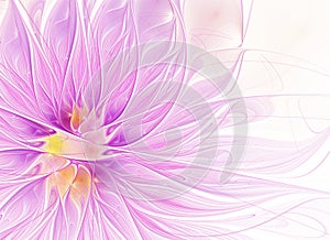 Abstract color dynamic background with lighting effect. Fractal art, spiral, flower