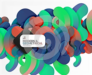 Abstract color geometric round shapes on white photo